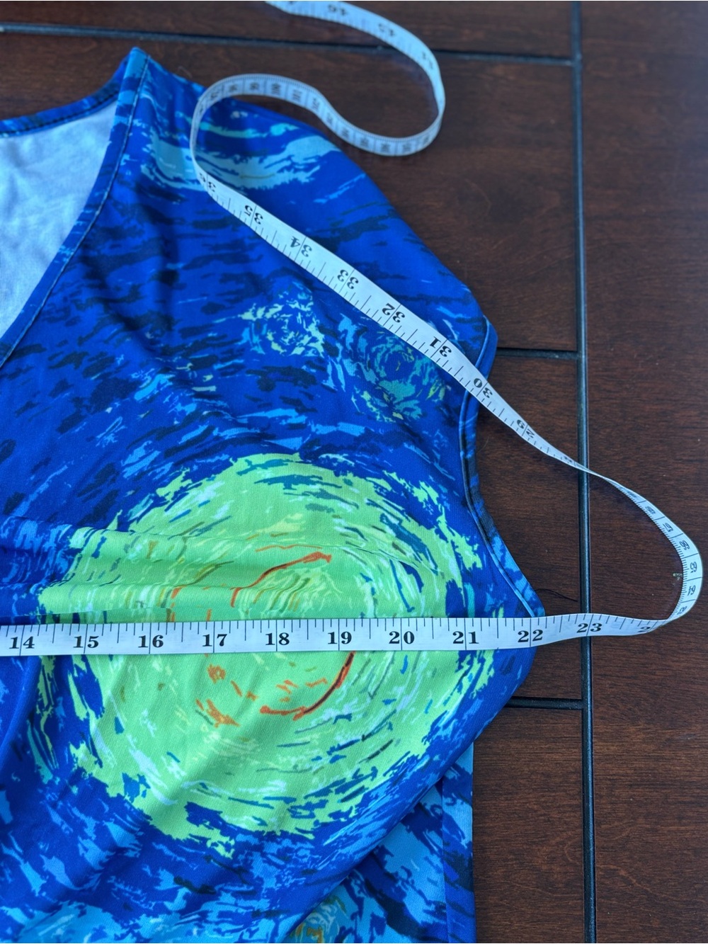 Lily by Firmiana XL Starry Night Print Tie Front Top Van Gogh Inspired Blouse - Picture 6 of 7
